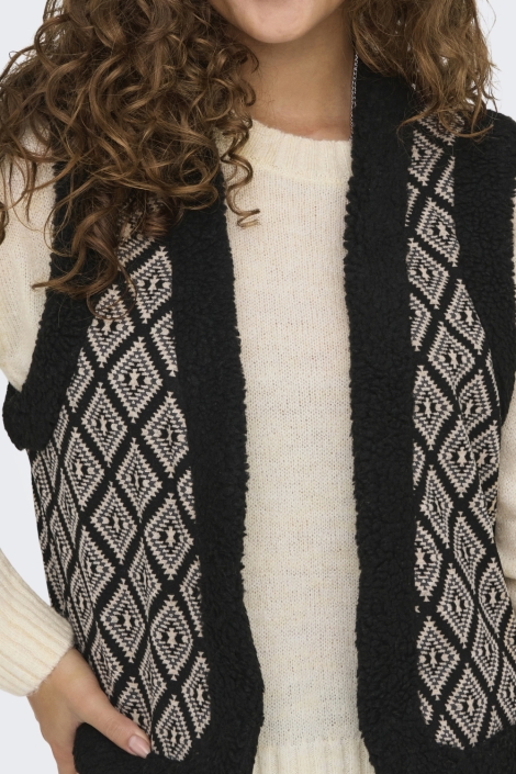 Only onljessie aztec teddy waistcoat cs